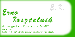 erno kosztelnik business card